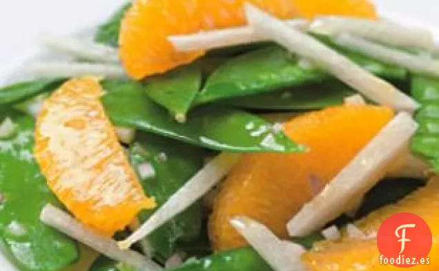 Ensalada de Guisantes de Nieve, Naranja y Jícama