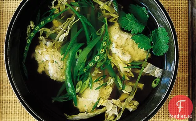 Albóndigas De Vieira En Caldo Asiático