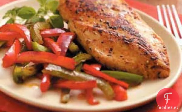 Pollo al Limón y Pimientos