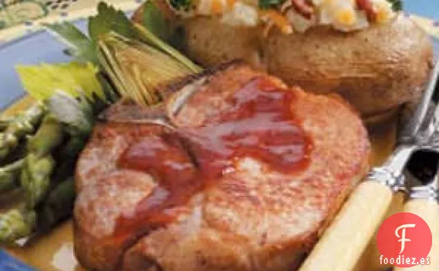 Chuletas de Cerdo Dulces y Picantes