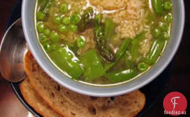 Cena de esta noche: Minestrone de Primavera con Arroz Basmati Marrón