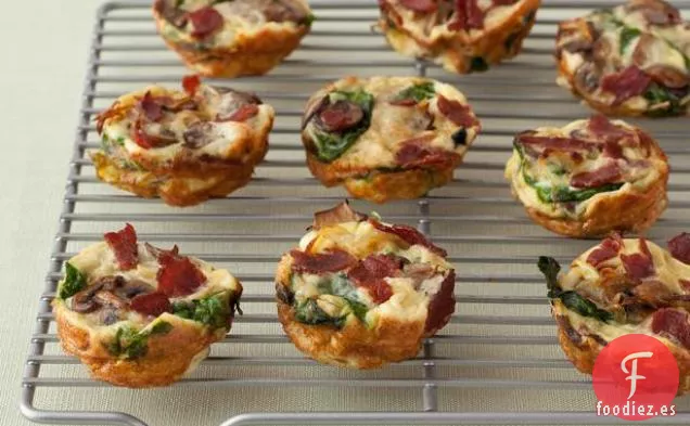 Mini Quiche de Espinacas y Champiñones