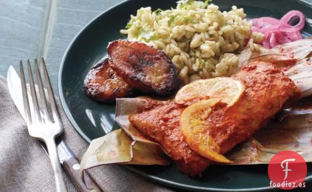 Mahi Mahi de Hojas de Plátano con Cítricos y Chiles