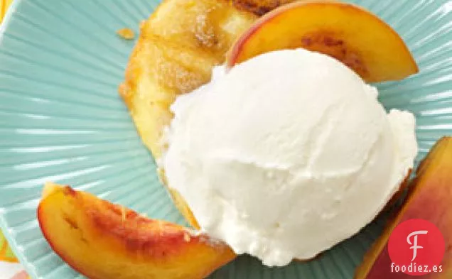 Melocotones a la Parrilla y Bizcocho