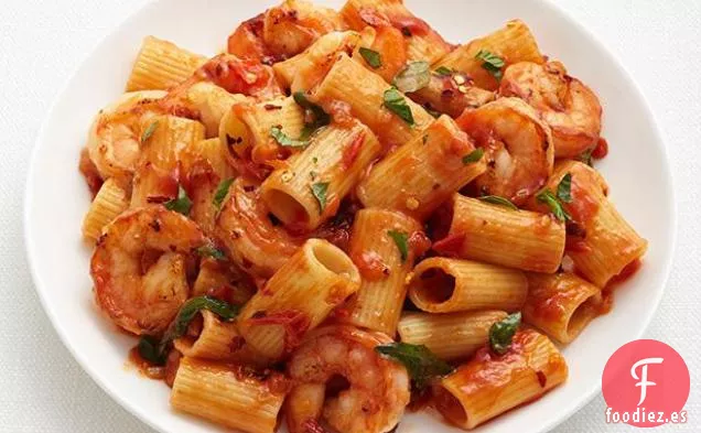 Rigatoni con Camarones Picantes