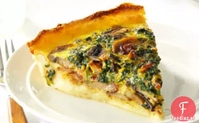 Quiche de Espinacas con Costra de Patata