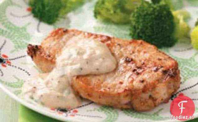 Chuletas de Cerdo con Salsa de Parmesano para Dos