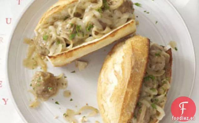 Subs de Albóndigas de Cebolla Picantes