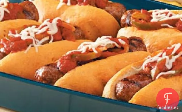 Sándwiches de Salchichas Italianas a la Parrilla