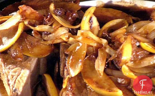 Chuletas de Cerdo con Manzana Y Jengibre