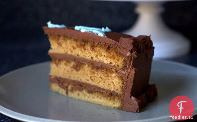 Pastel De Gasa Espresso Con Glaseado De Caramelo