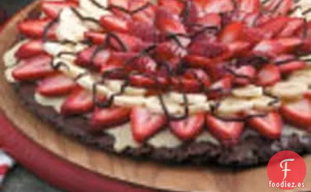Pizza de Brownie de Plátano y Bayas