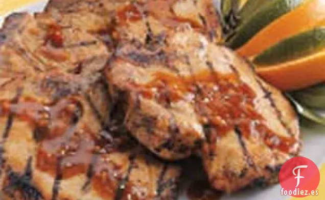 Chuletas de Cerdo con Naranja y Jengibre