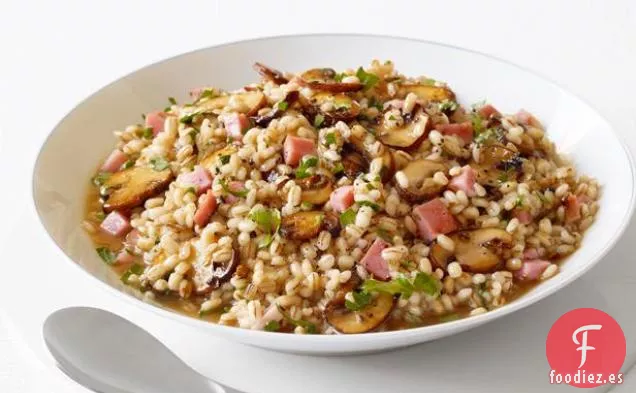 Risotto de Cebada con Jamón y Champiñones