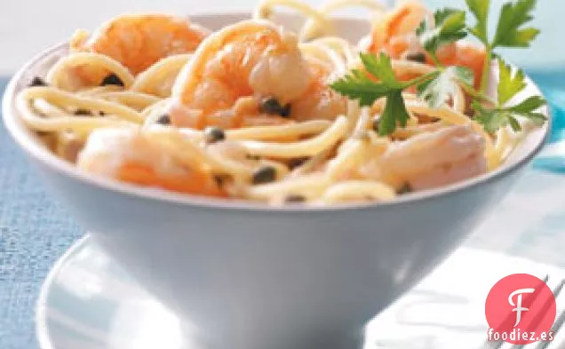 Pasta Saludable de Piccata de Camarones