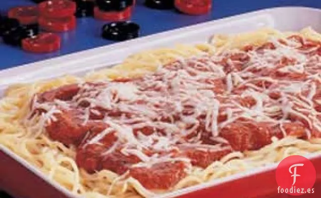Horneado de Espaguetis con Tres Quesos