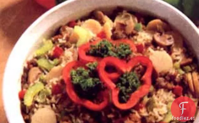 Guarnición de Cazuela de Salchichas y Arroz