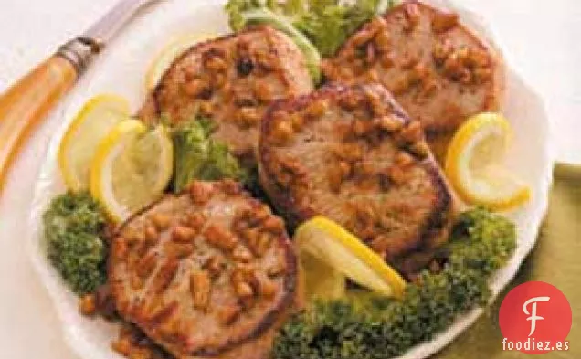 Chuletas de Cerdo con Limón y Nueces Pecanas