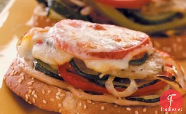 Sándwiches de Verduras de Cara Abierta