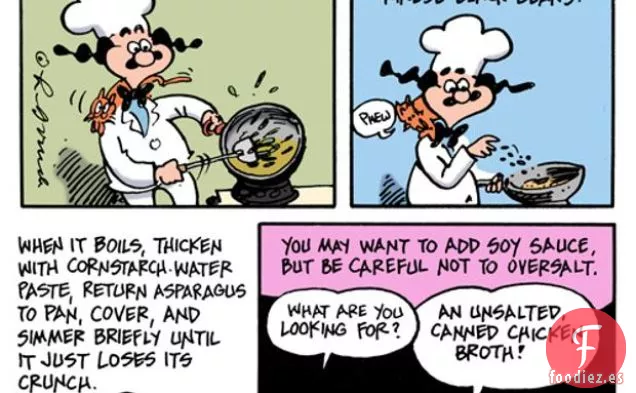 La Cocina de Dibujos Animados: Espárragos Con Frijoles Negros