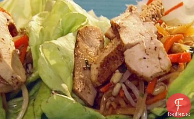 Envolturas Picantes de Lechuga y Pollo de Sichuan