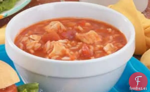 Sopa Italiana de Arroz con Pollo