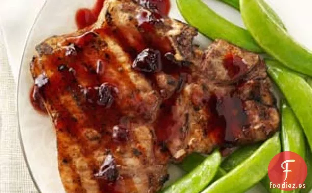 Chuletas de Cerdo con Frambuesa y Chipotle