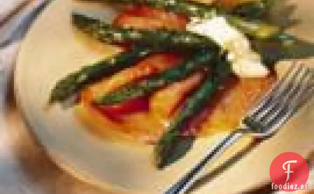 Espárragos A La Parrilla Con Salmón Ahumado Y Mayonesa De Estragón