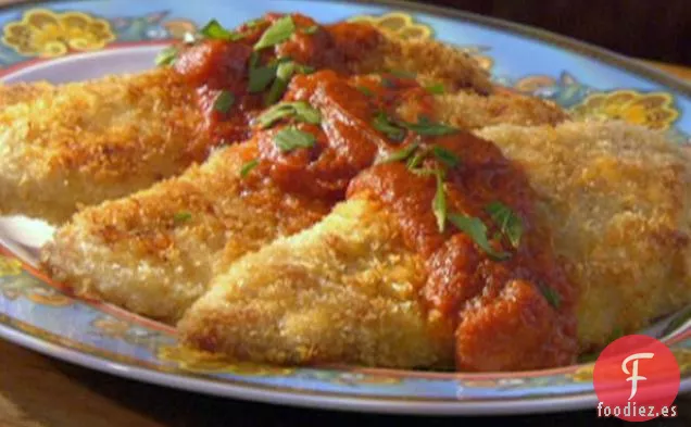 Pollo a la Parmesana con Salsa de Tomate y Wasabi