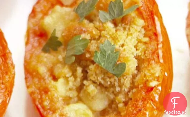 Tomates Asados con Ajo, Gorgonzola y Hierbas