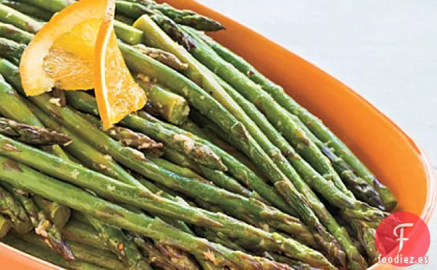 Espárragos Tostados de Naranja y Jengibre