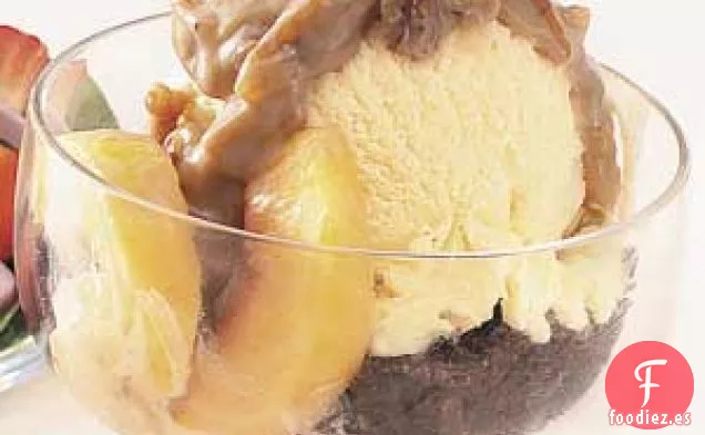 Helados de Brownie de Praliné y Melocotón