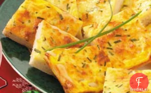 Cuadrados de Pizza con Queso y Huevo