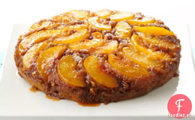Pastel de Praliné de Melocotón Al Revés