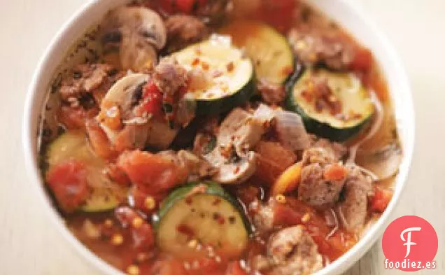 Sopa de Pizza con Salchichas