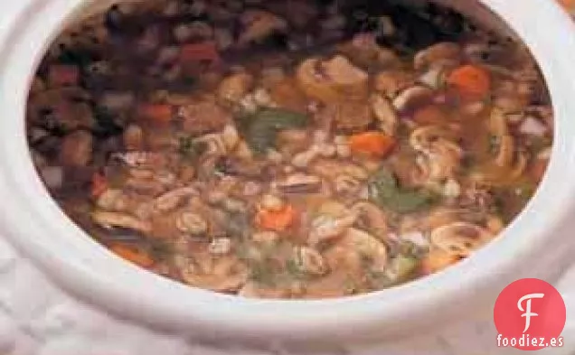 Sopa de Cebada con Champiñones