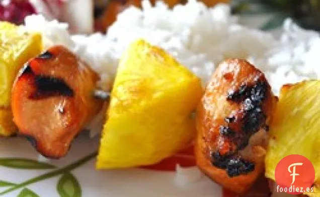 Brochetas de Pollo Hawaianas