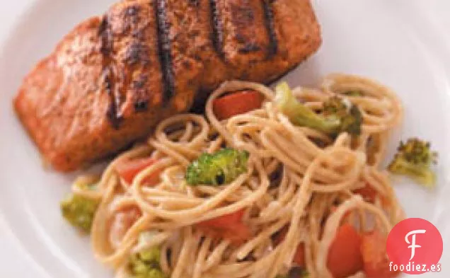 Salmón con Brócoli y Pasta