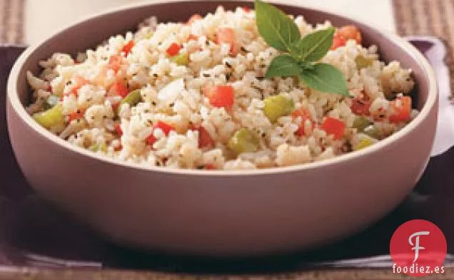 Arroz con Tomate y Albahaca