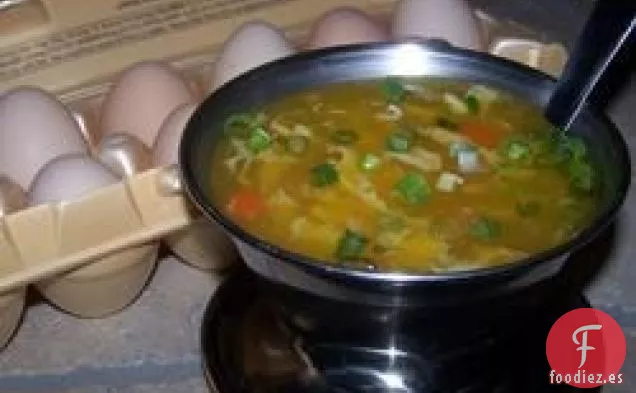 Sopa de Gota de Huevo de Un Huevo