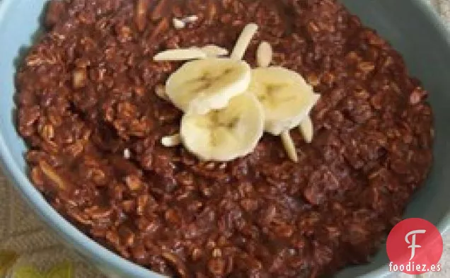 Avena para el Desayuno con Plátano, Chocolate y Almendras