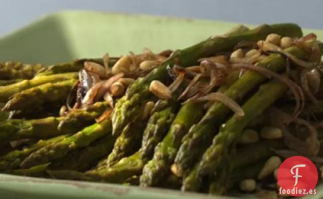 Receta De Espárragos Asados Con Piñones