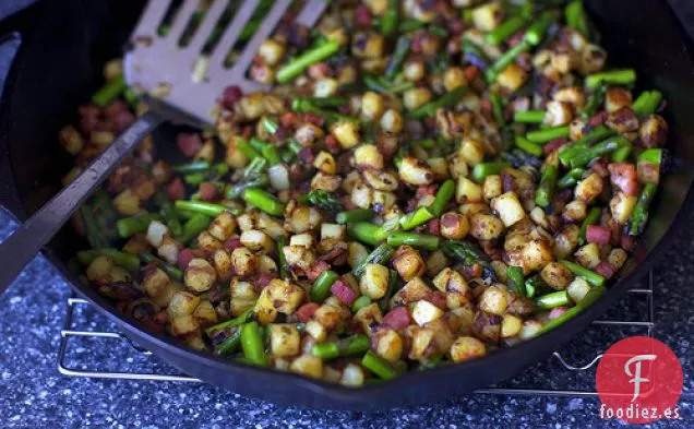 Espárragos De Primavera Panceta Hash