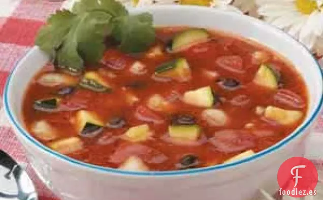 Gazpacho de Calabacín con Frijoles Negros