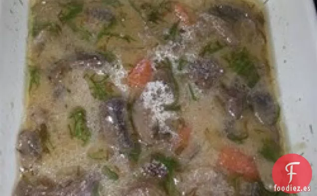 Sopa de Cebada con Champiñones y Ternera