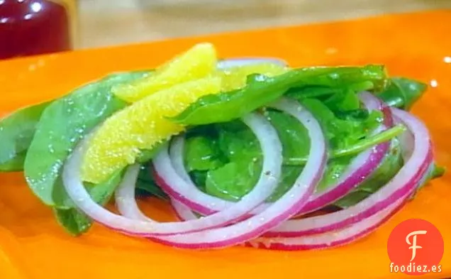 Ensalada de Espinacas con Naranjas y Queso de Cabra Caliente