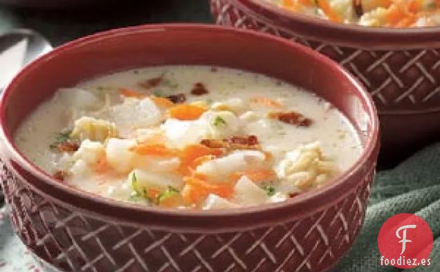 Sopa de almejas para una multitud