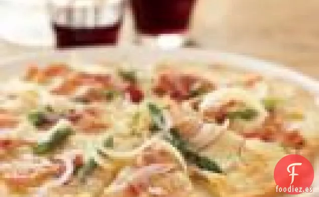 Pizza De Espárragos Y Jamón A La Parrilla