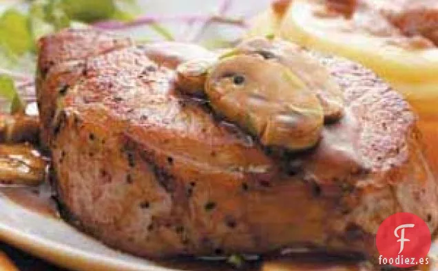 Chuletas de Estragón con Champiñones