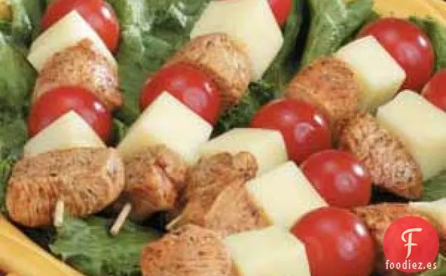 Brochetas Frías de Pollo y Queso